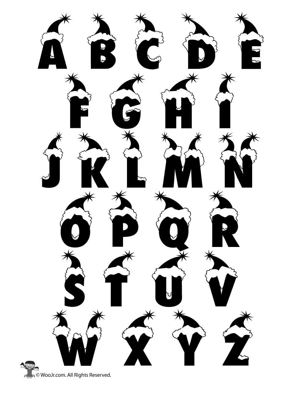 Printable Santa Bubble Letters