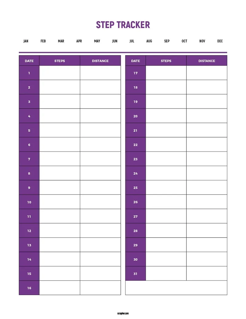 Printable Step Tracker V2