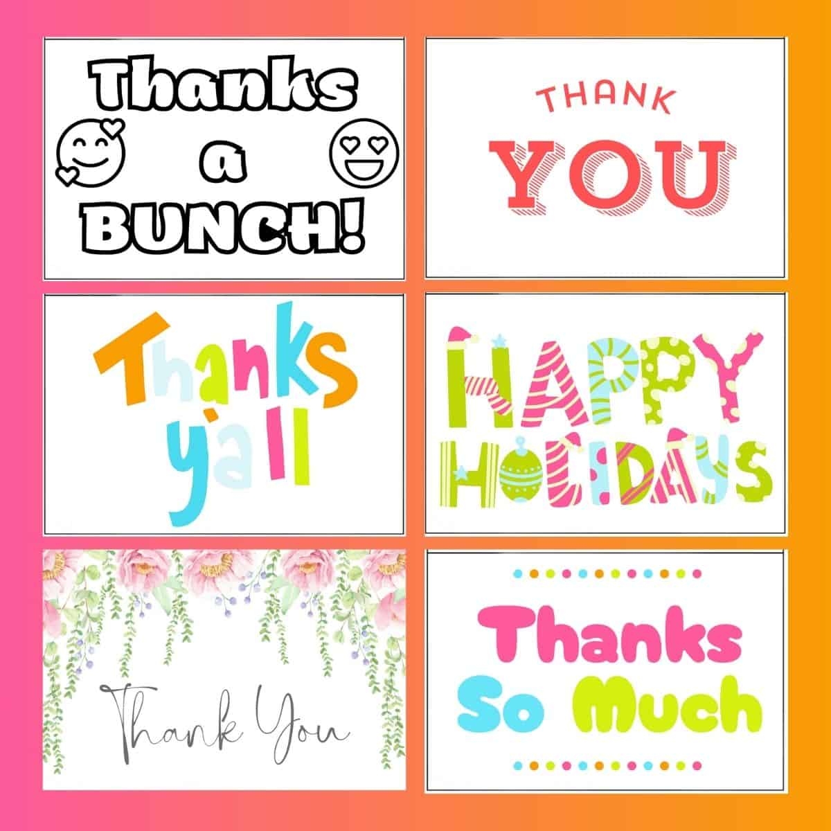 Printable Thank You Cards