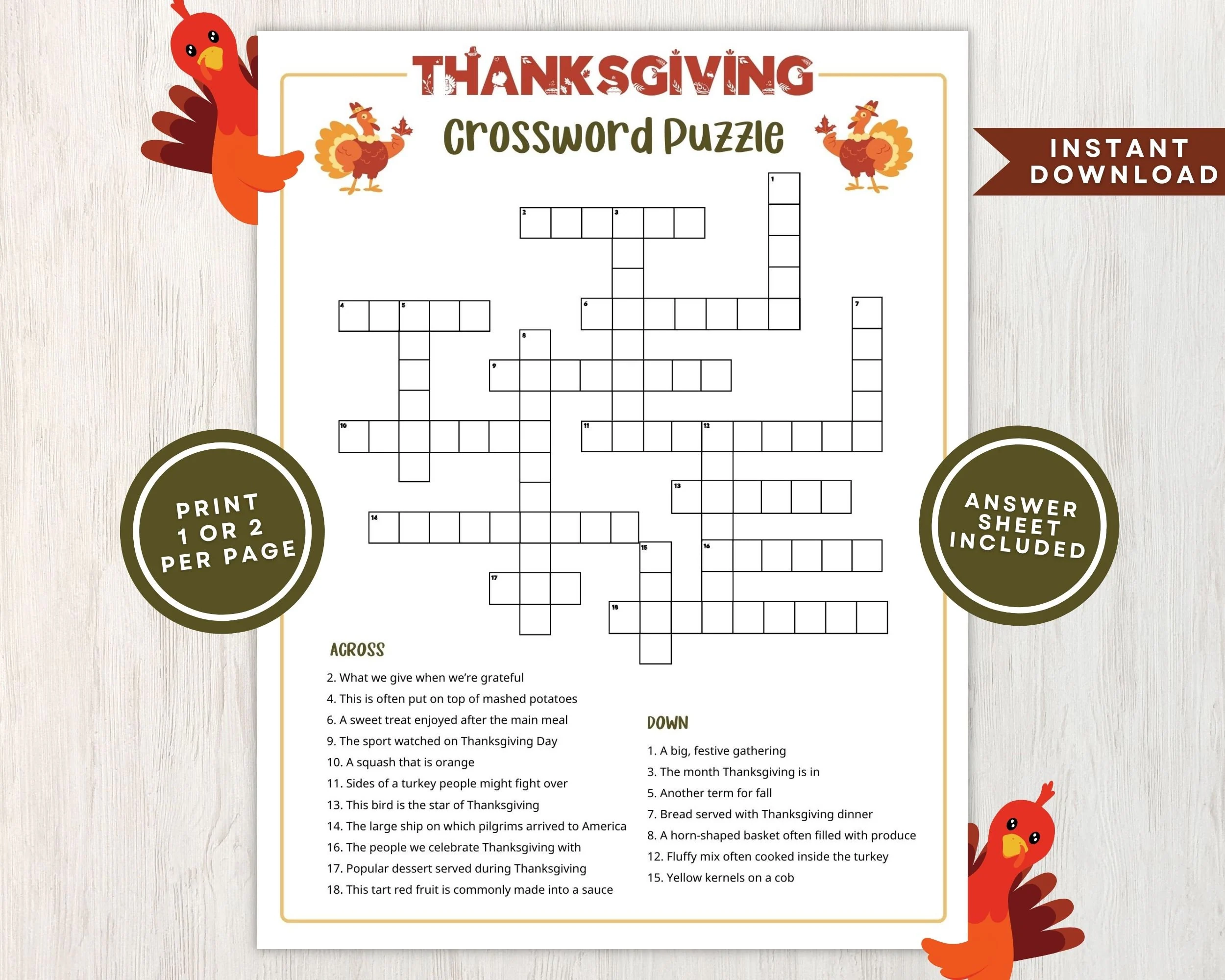 free printable thanksgiving crossword puzzles for adults free printable thanksgiving crossword puzzles for adults