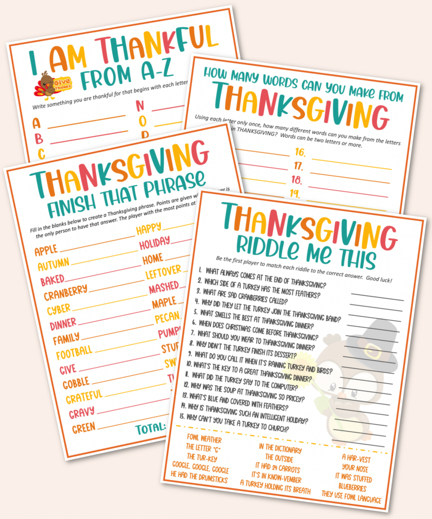free thanksgiving printable games for adults free thanksgiving printable games for adults