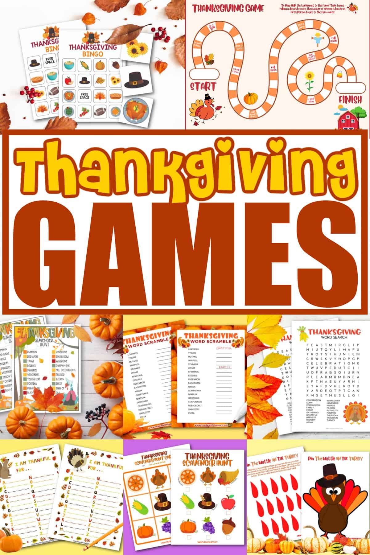 Printable Thanksgiving Games Printable Thanksgiving Games