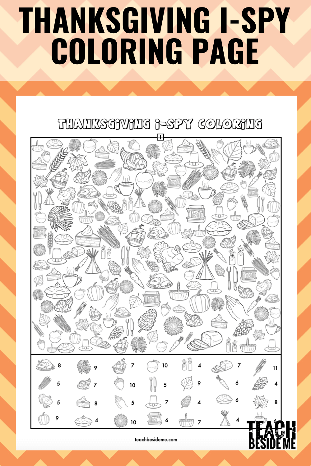 Printable Thanksgiving I Spy Coloring Activity Printable Thanksgiving I Spy Coloring Activity