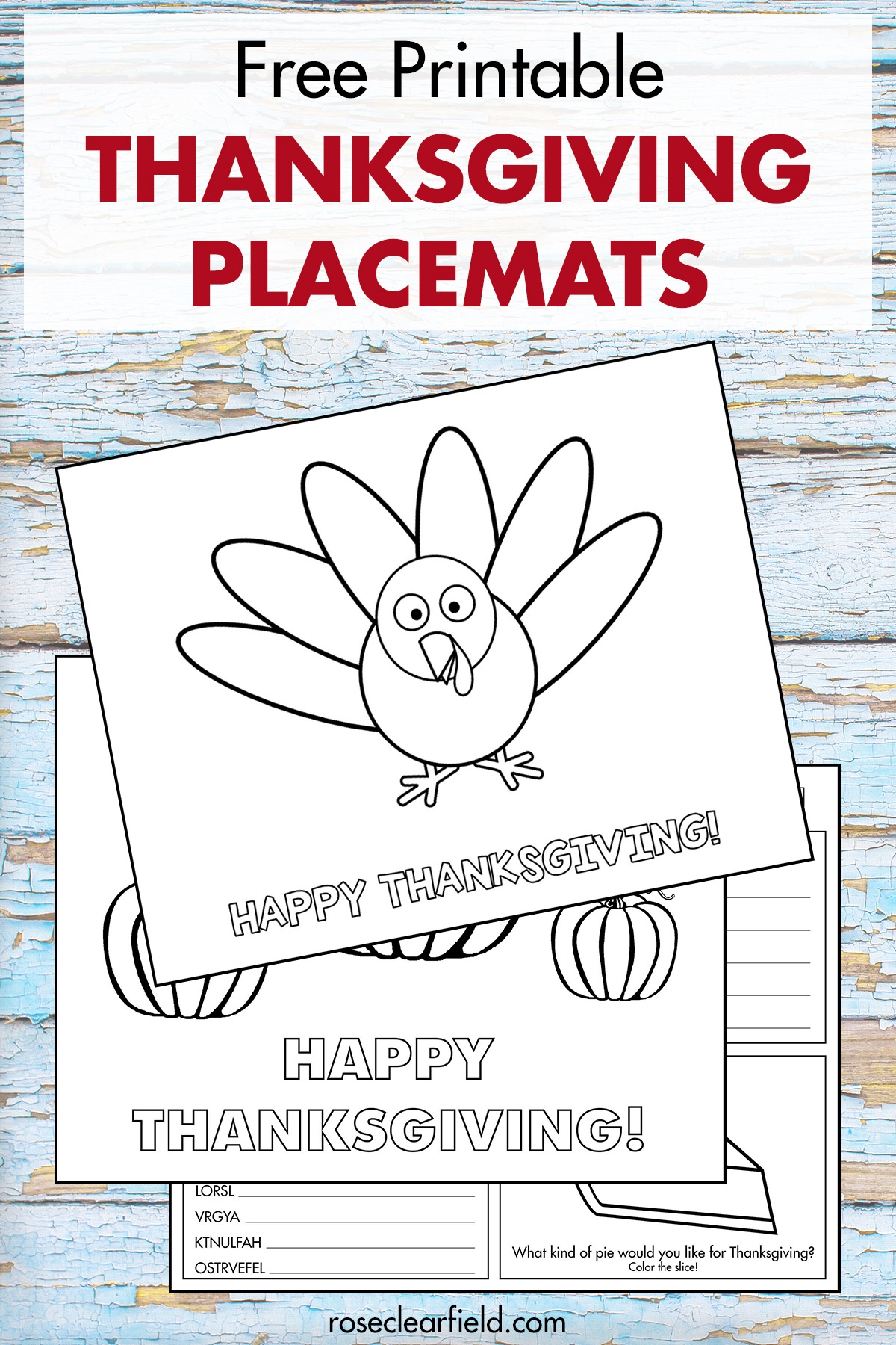 Printable Thanksgiving Placemats Printable Thanksgiving Placemats