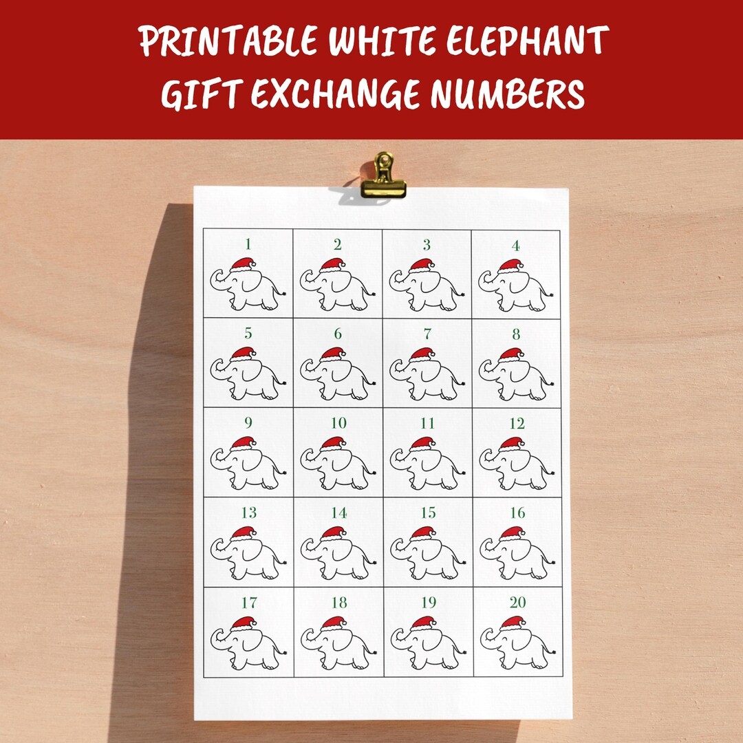 Printable White Elephant Gift Exchange Printable White Elephant Gift Exchange