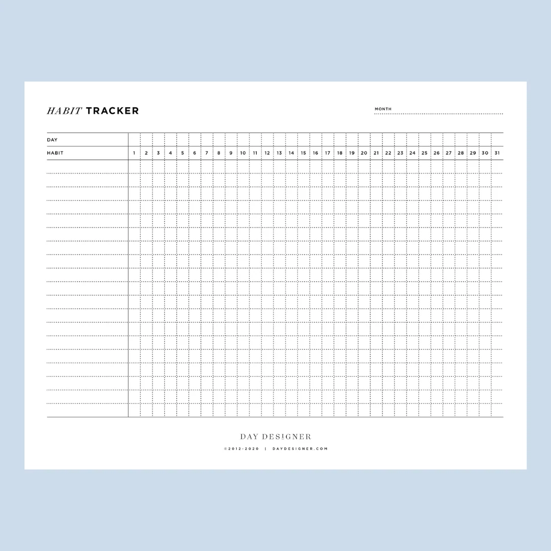free printable tip tracker
