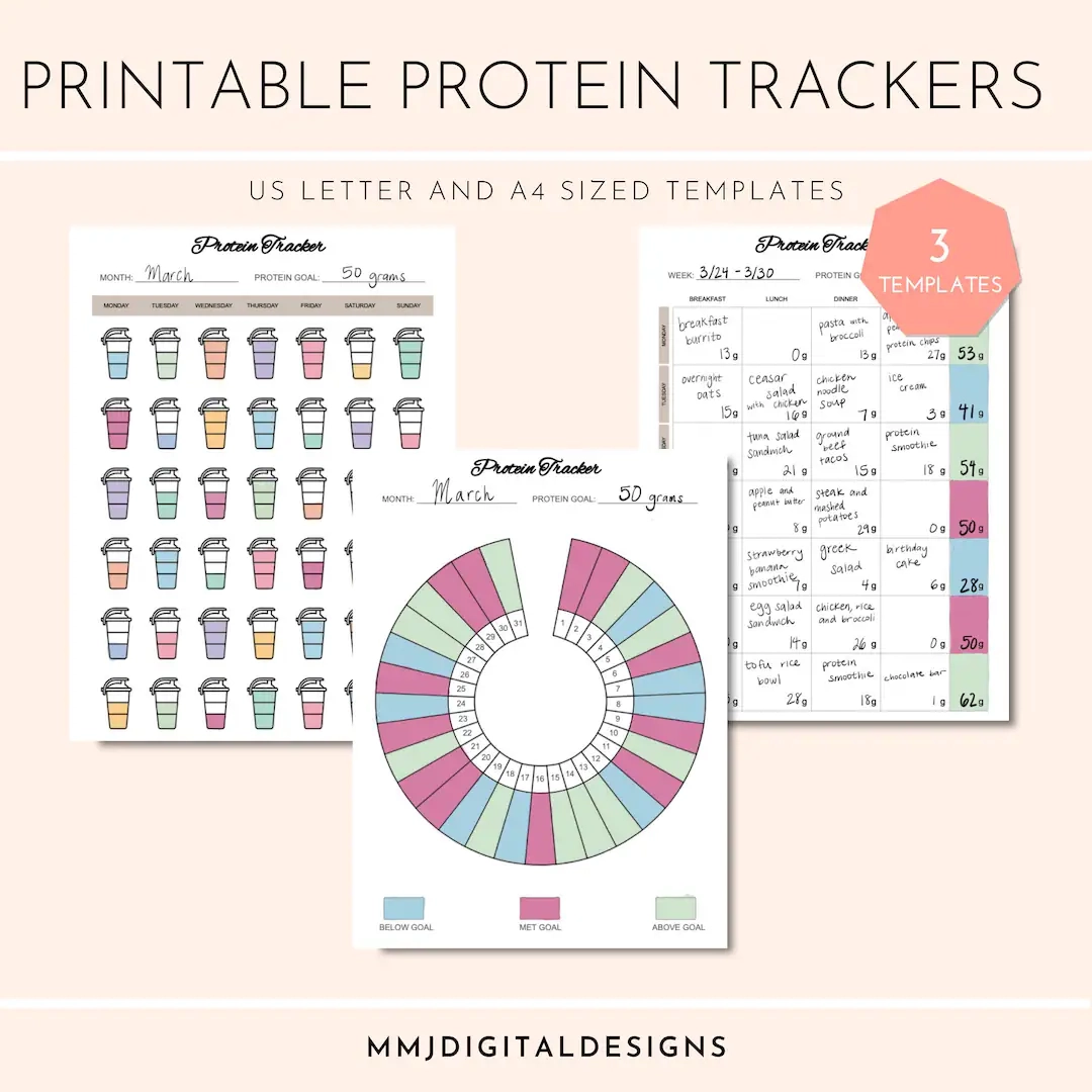 Protein Nutrition Tracker Templates