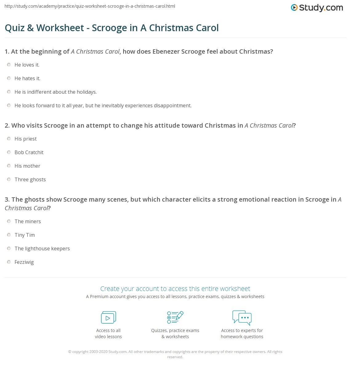 Quiz Worksheet Scrooge In A Christmas Carol Quiz Worksheet Scrooge In A Christmas Carol
