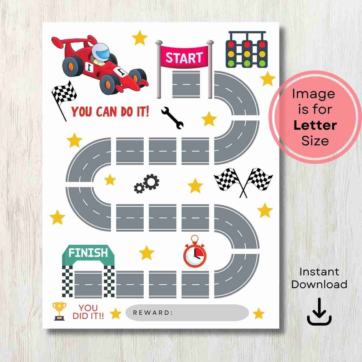 Racing Car Reward Chart Potty Training