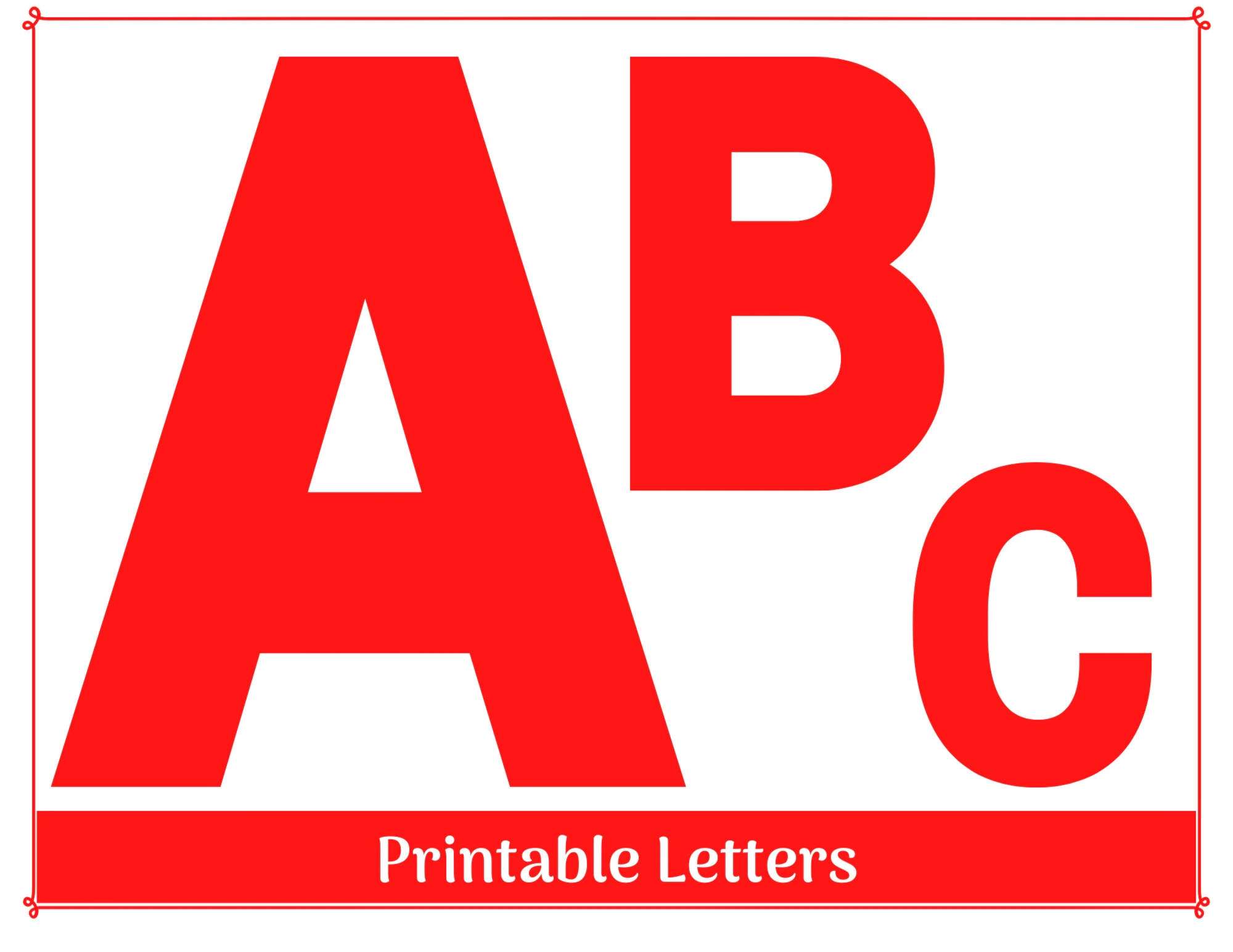 Red Alphabet Clip Art Printable Letters