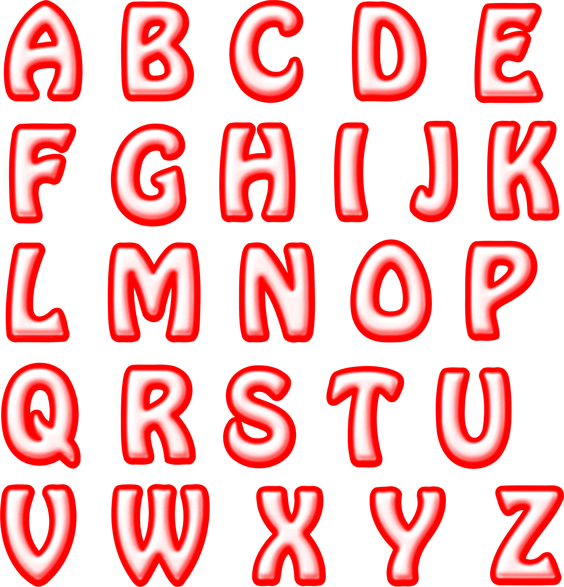 Red Alphabet Letters Vector Clipart png