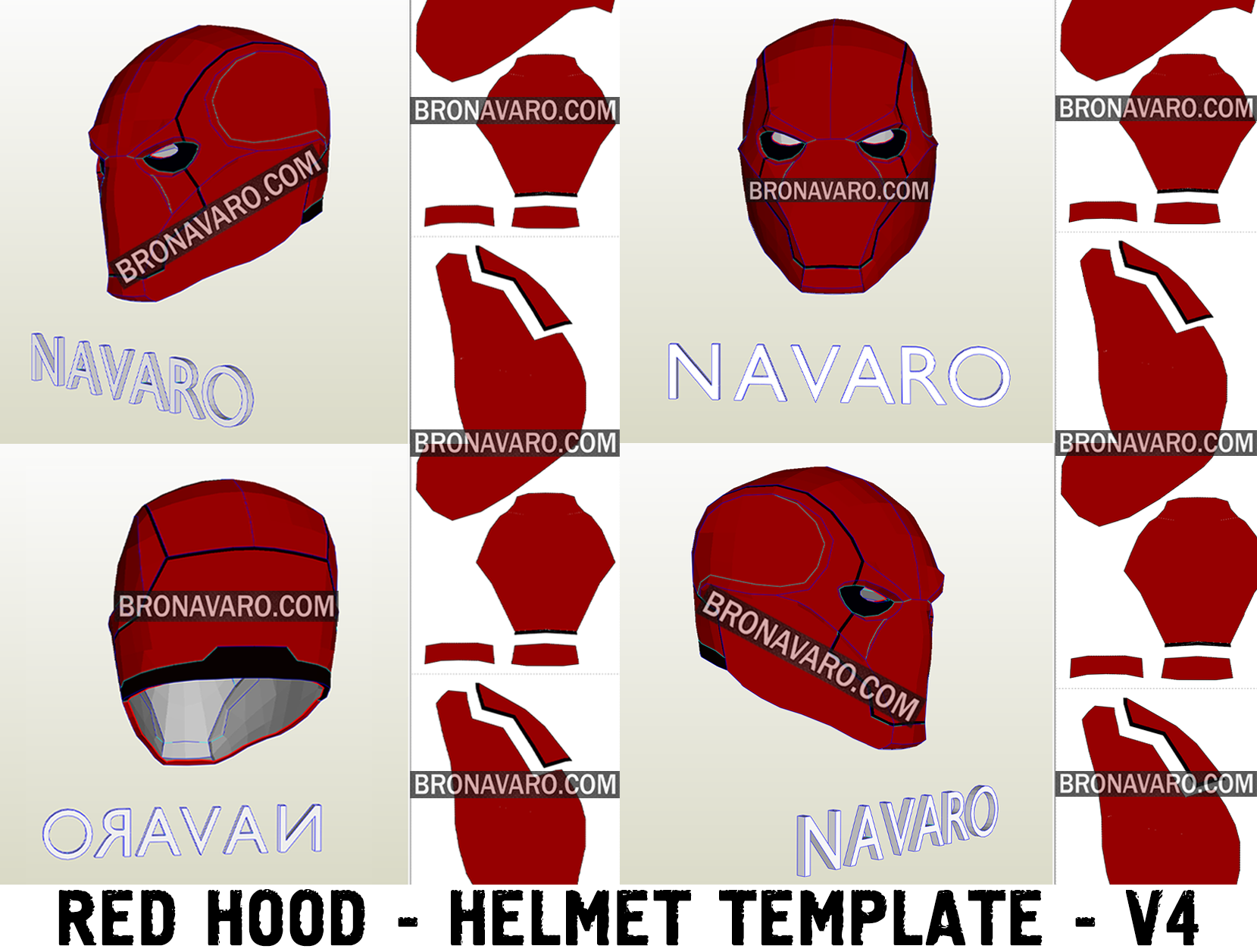 Red Hood Helmet Foam Template Red Hood Pepakura 880294942