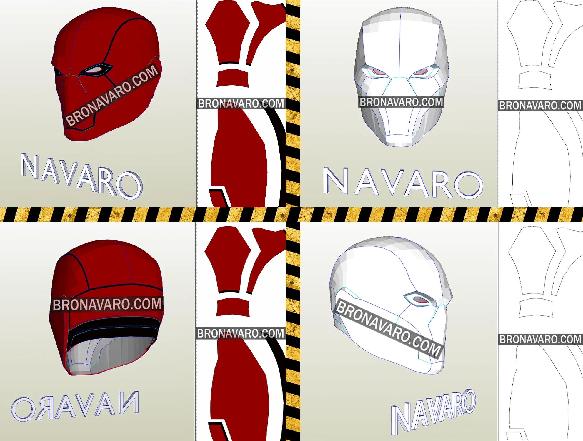 Red Hood Rebirth Helmet Pepakura Template