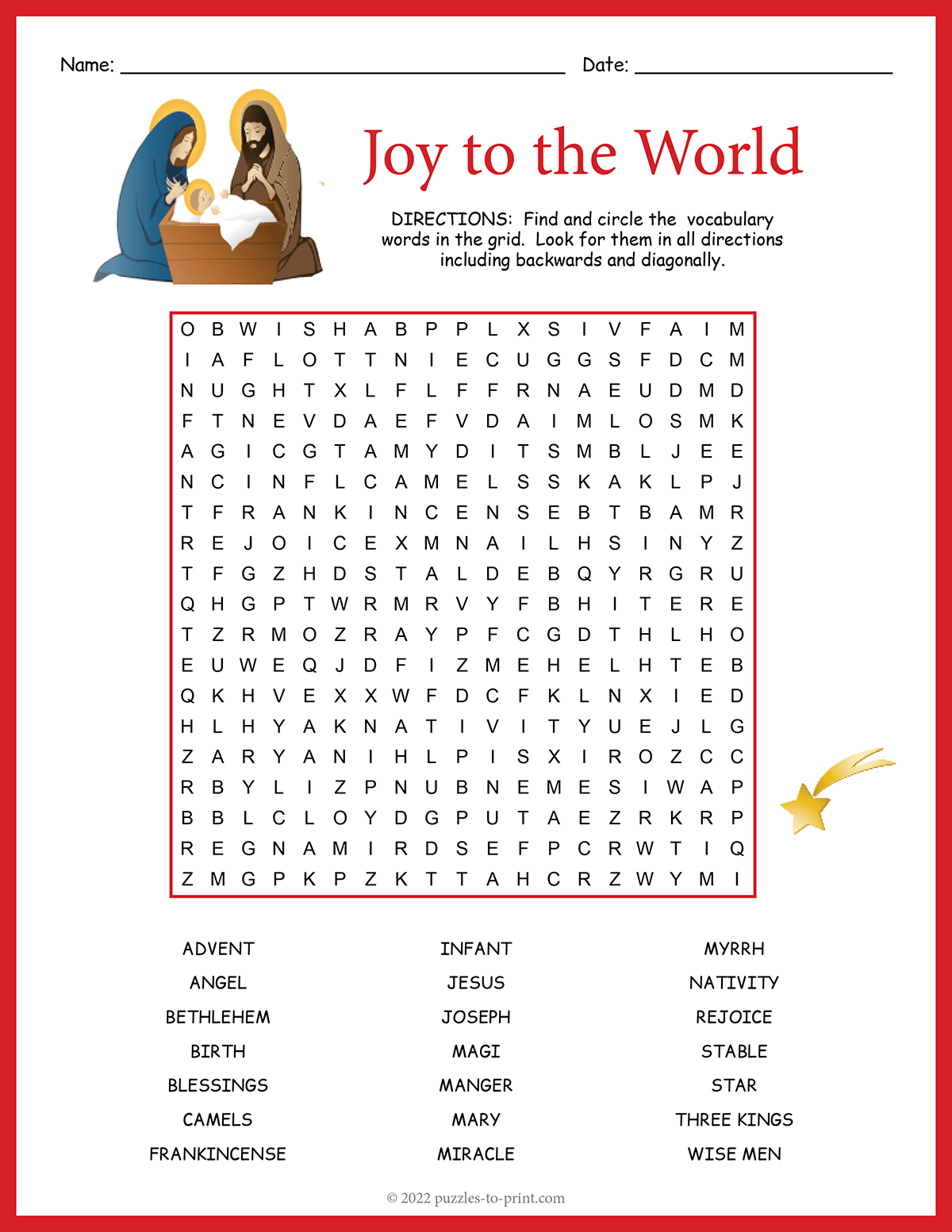 Religious Christmas Word Search shtml