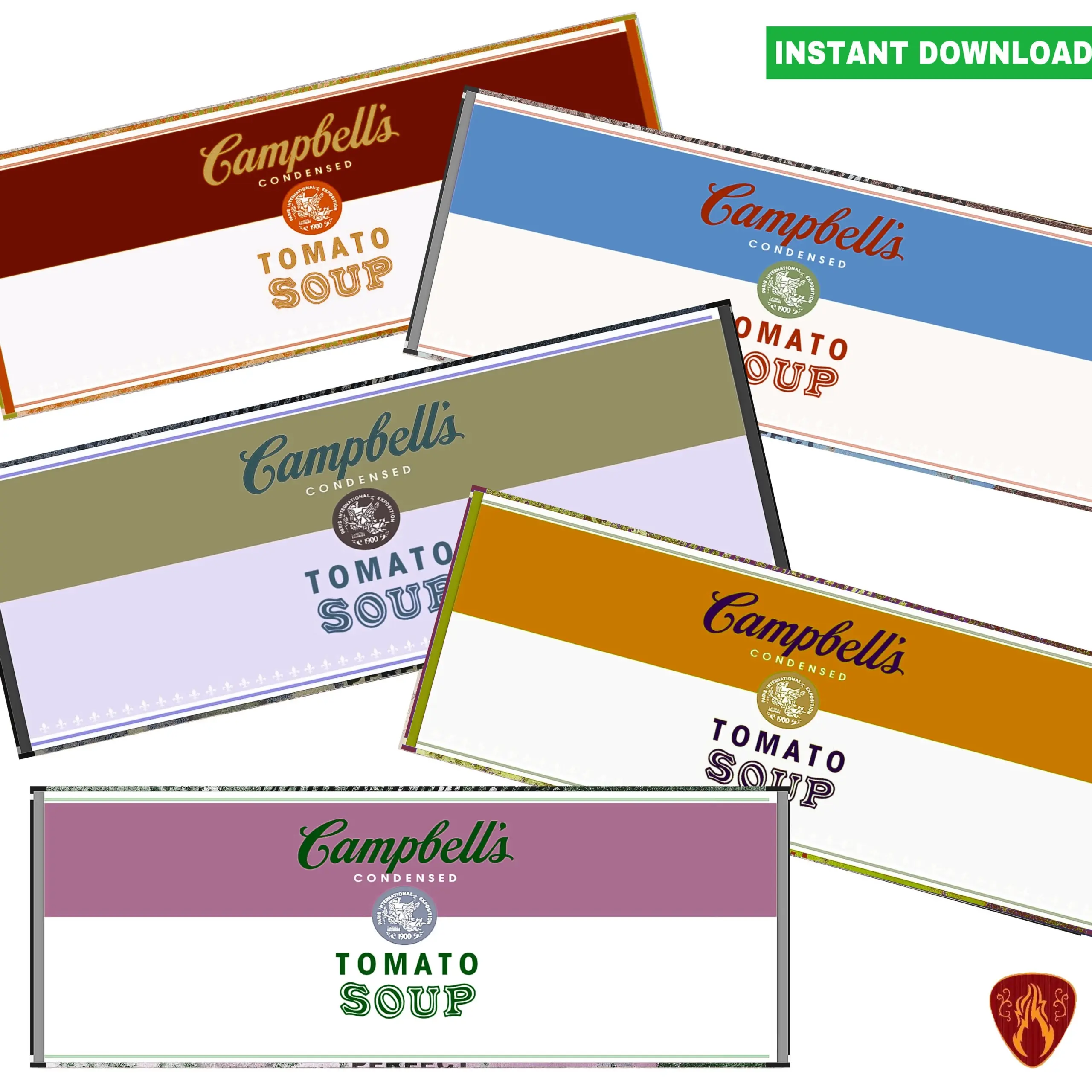 Retro Campbells Soup Tin Can Labels Set