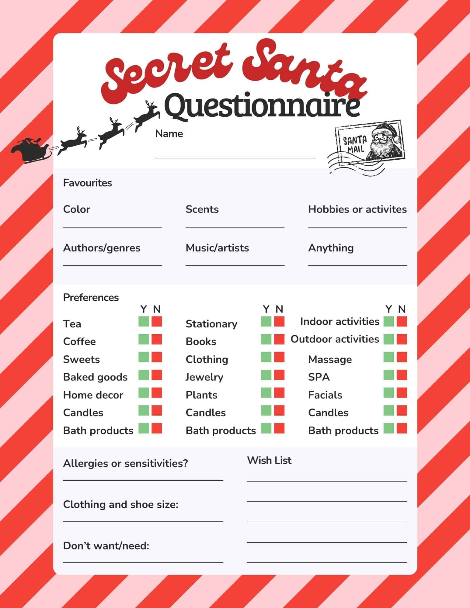 Secret Santa Form