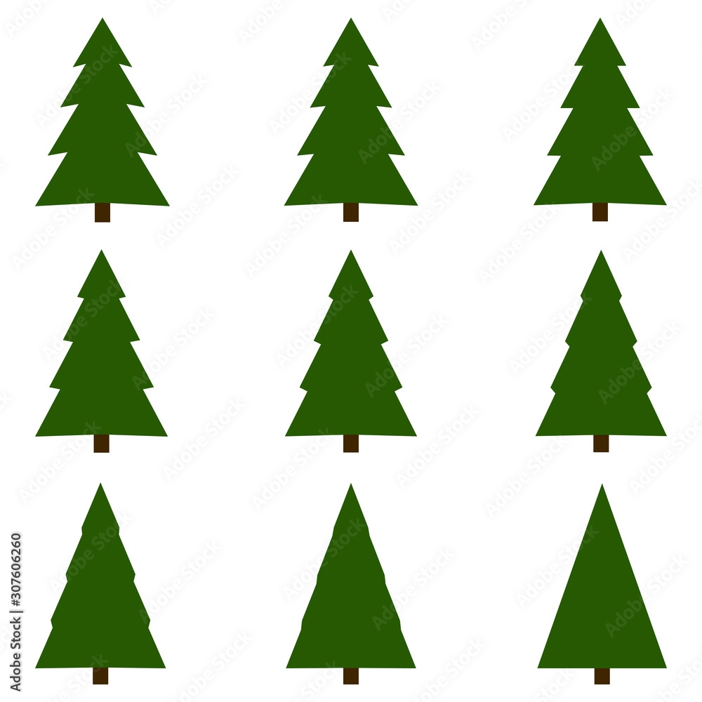 Set Of Christmas Trees Vector Christmas Tree Template F307606260