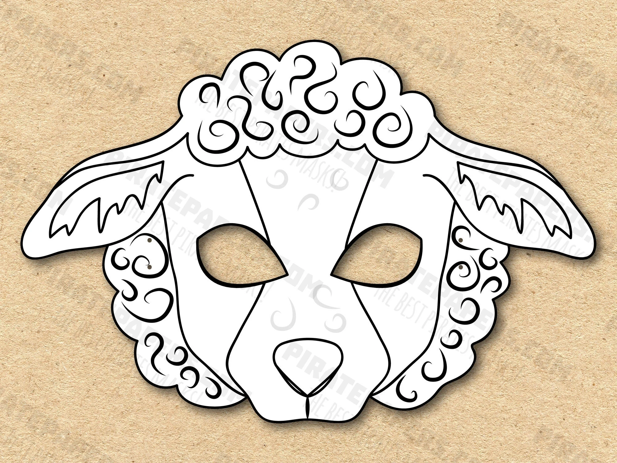 Sheep Mask Printable Coloring Paper Diy