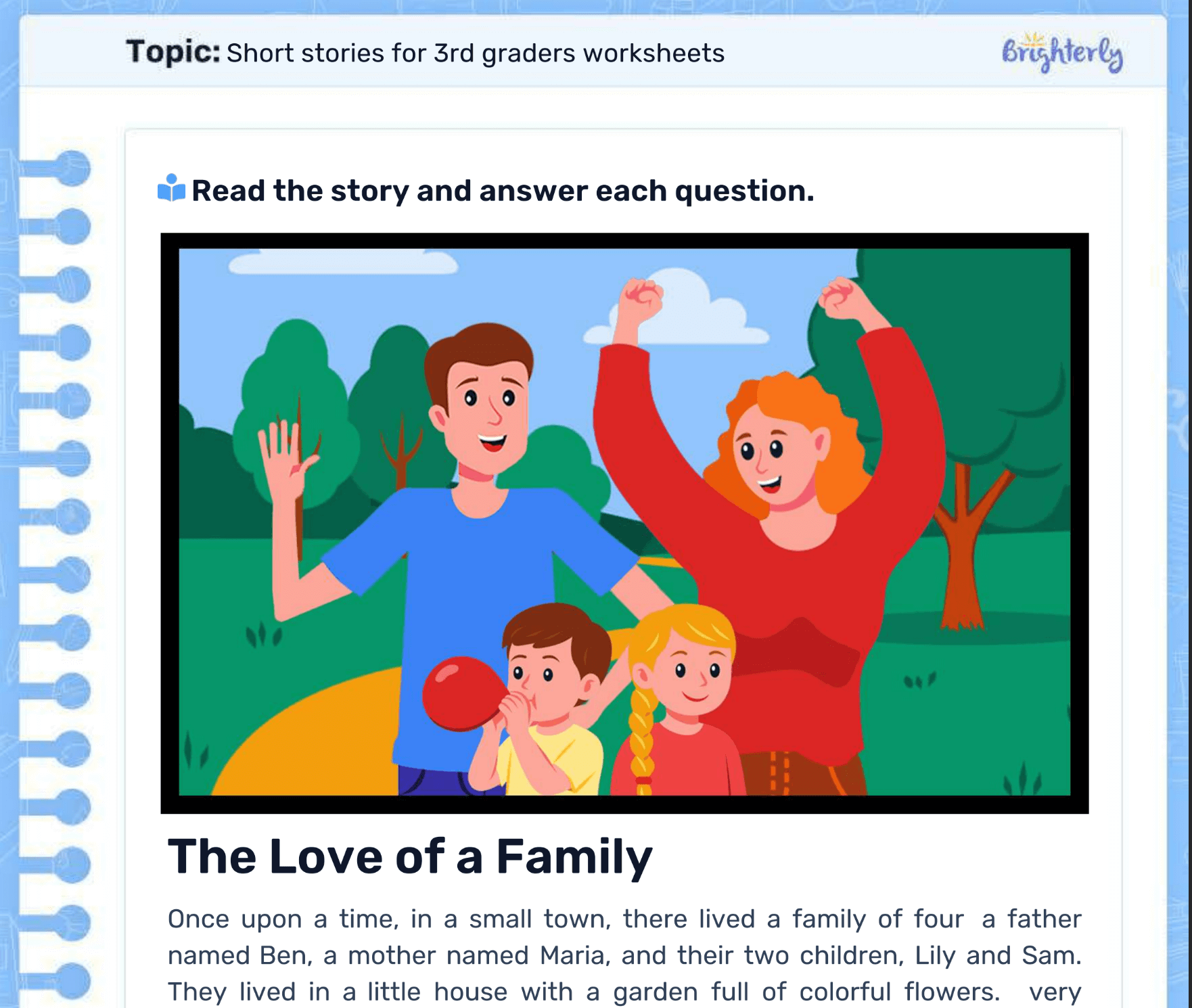 Short Stories For 3rd Graders Worksheets