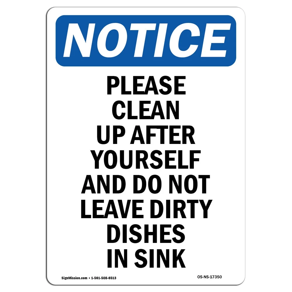 Signmission Please Clean Up After Yourself Sign Iksu1737