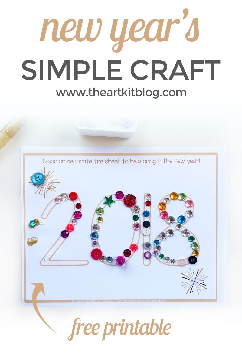 Simple New Years Craft Kids Free Printable