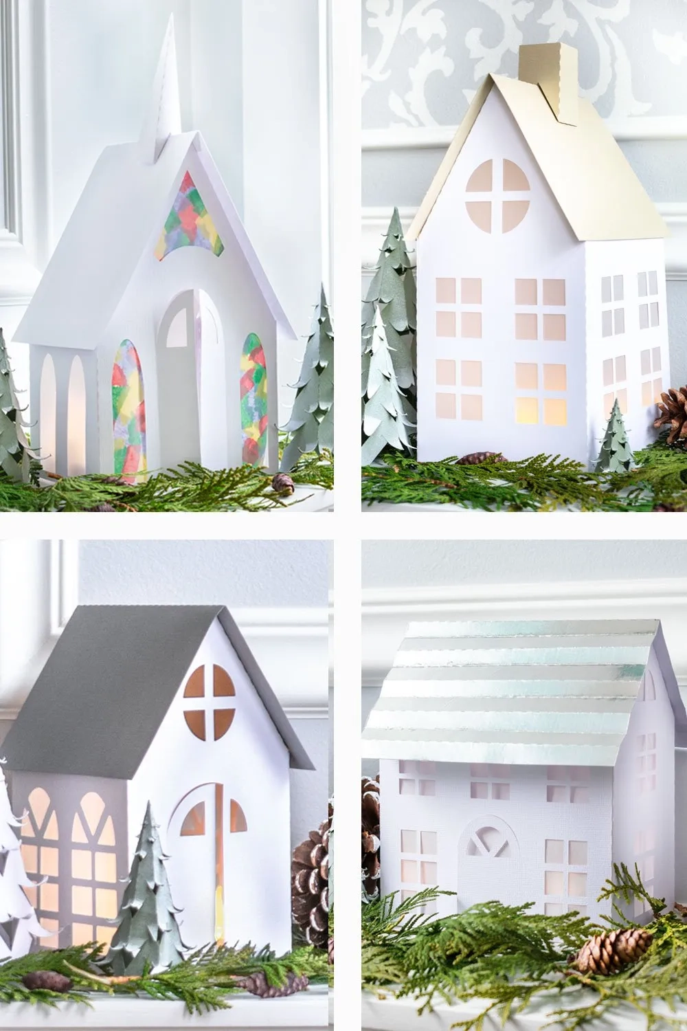 christmas village outline printable