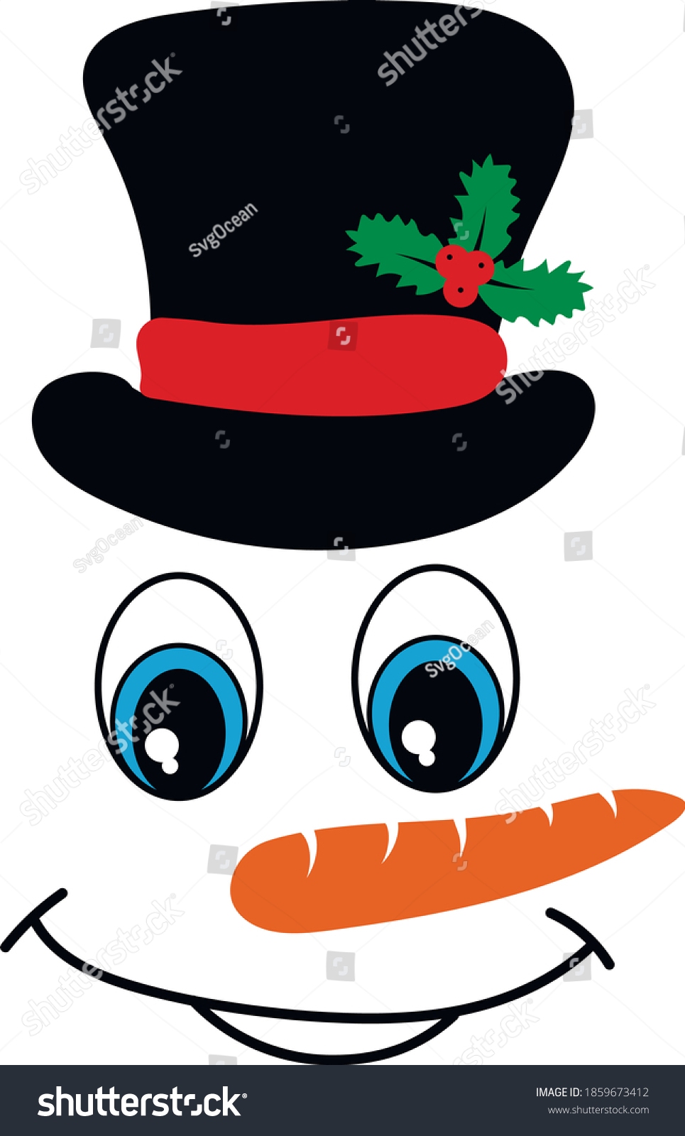 black snowman hat printable