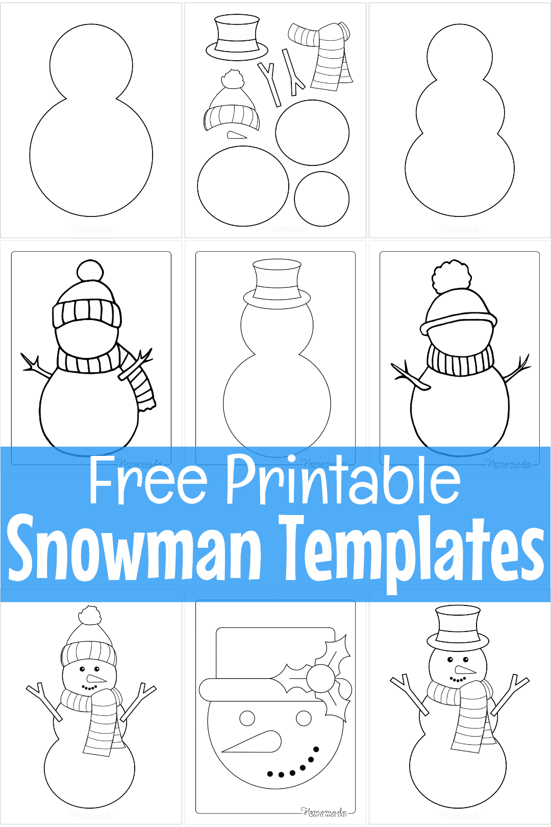 free printable snowman scarf template