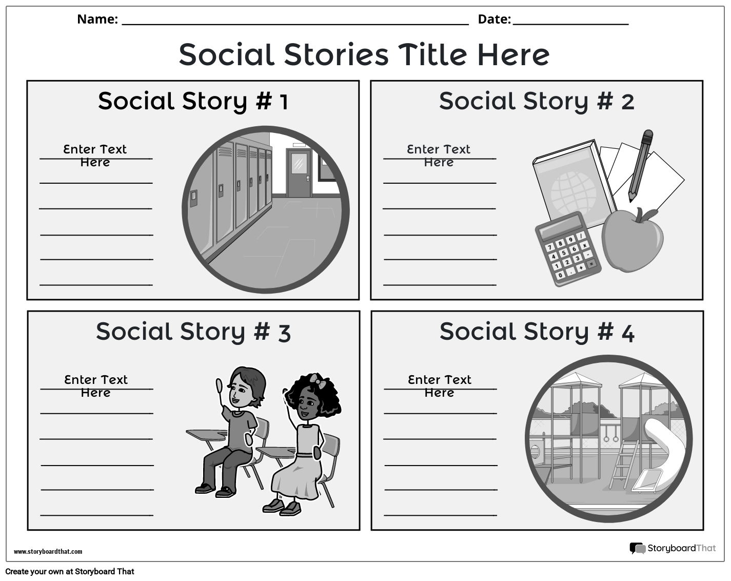 Social Stories Templates Social Stories Templates