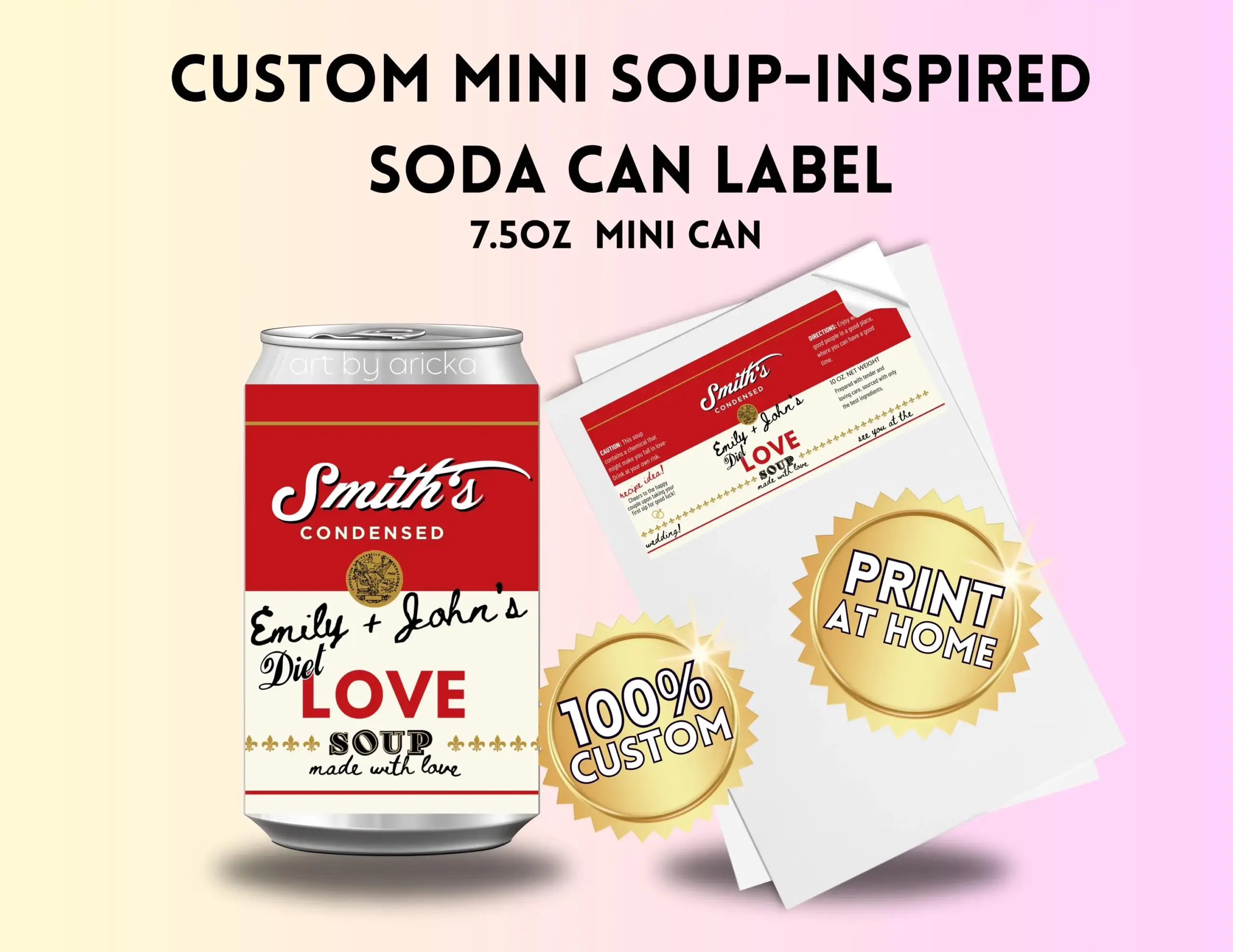 free soup can label template
