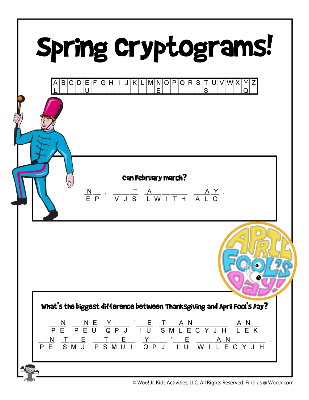 Spring Cryptogram Puzzles For Kids Spring Cryptogram Puzzles For Kids