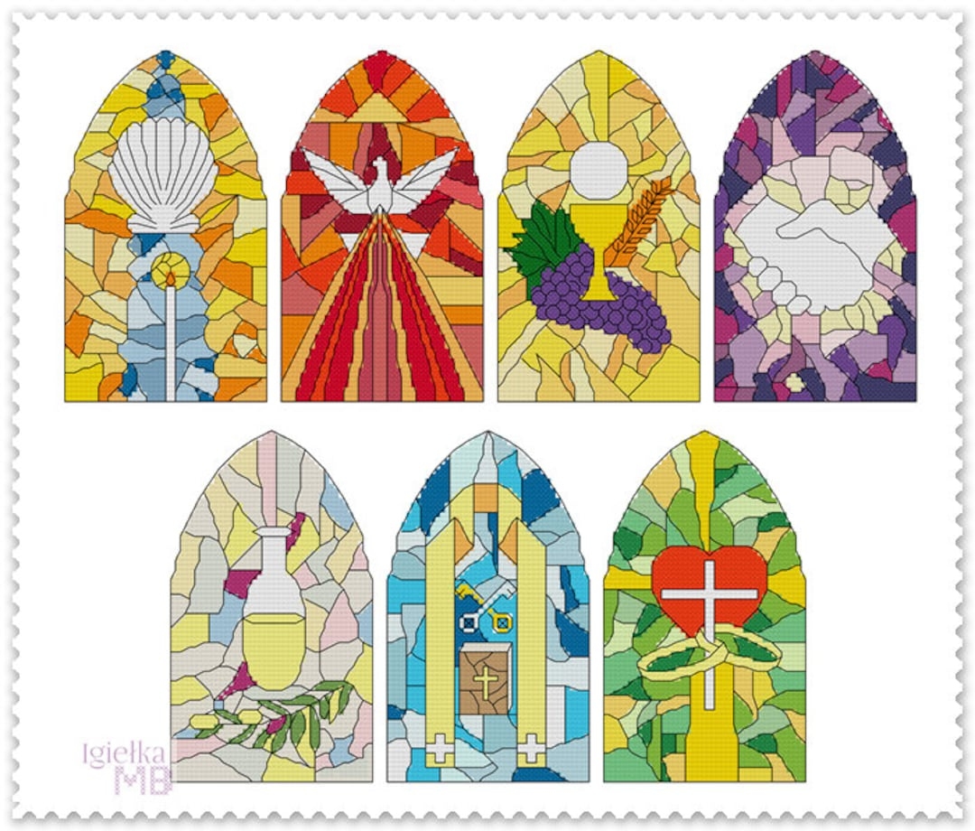 Stained Glass Windows Cross Stitch Chart