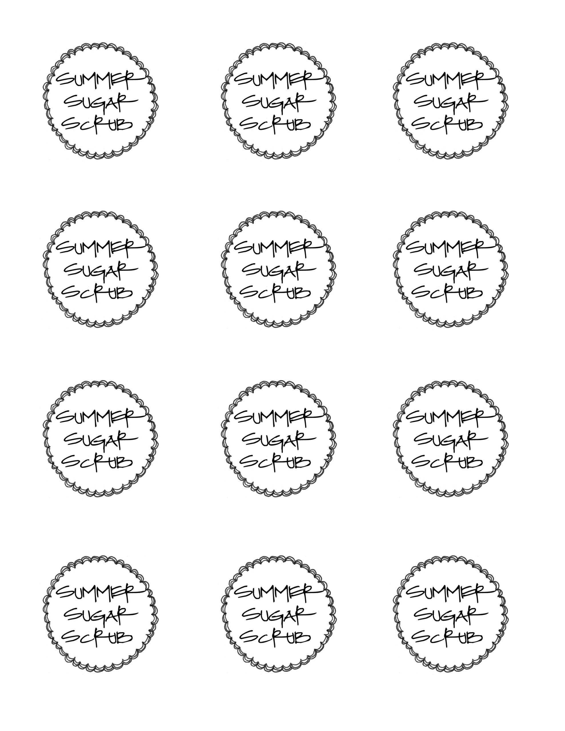 Sugar Scrub Labels Sugar Scrub Labels