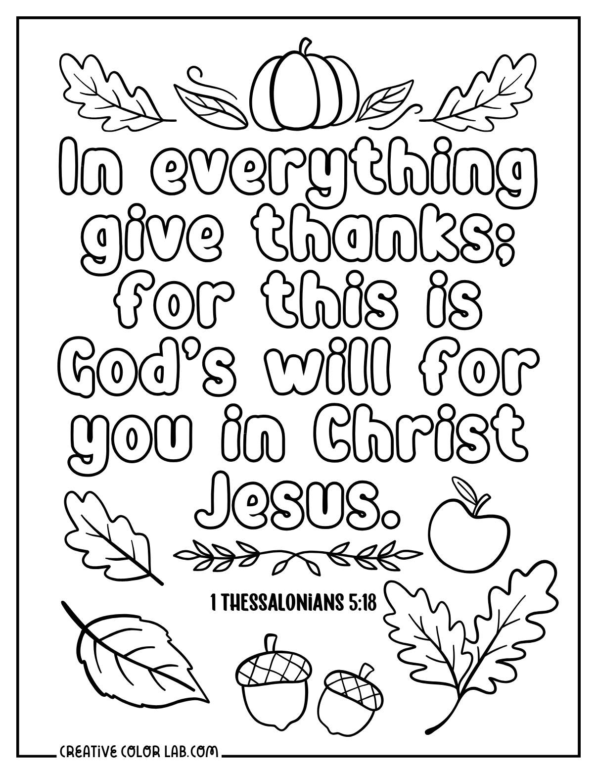 Sunday School Thanksgiving Coloring Pages