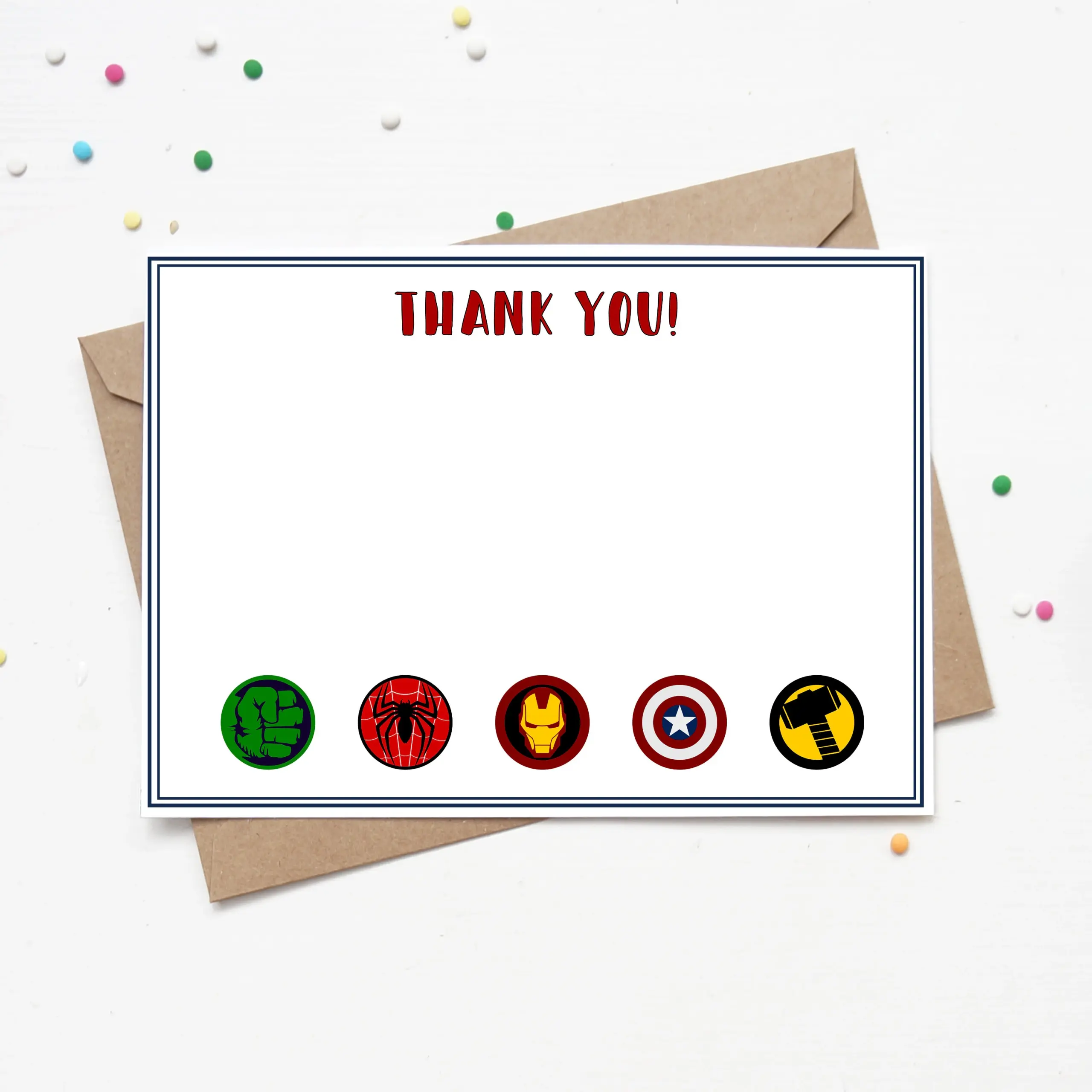 Superhero Thank You Card 5x7 Instant Superhero Thank You Card 5x7 Instant