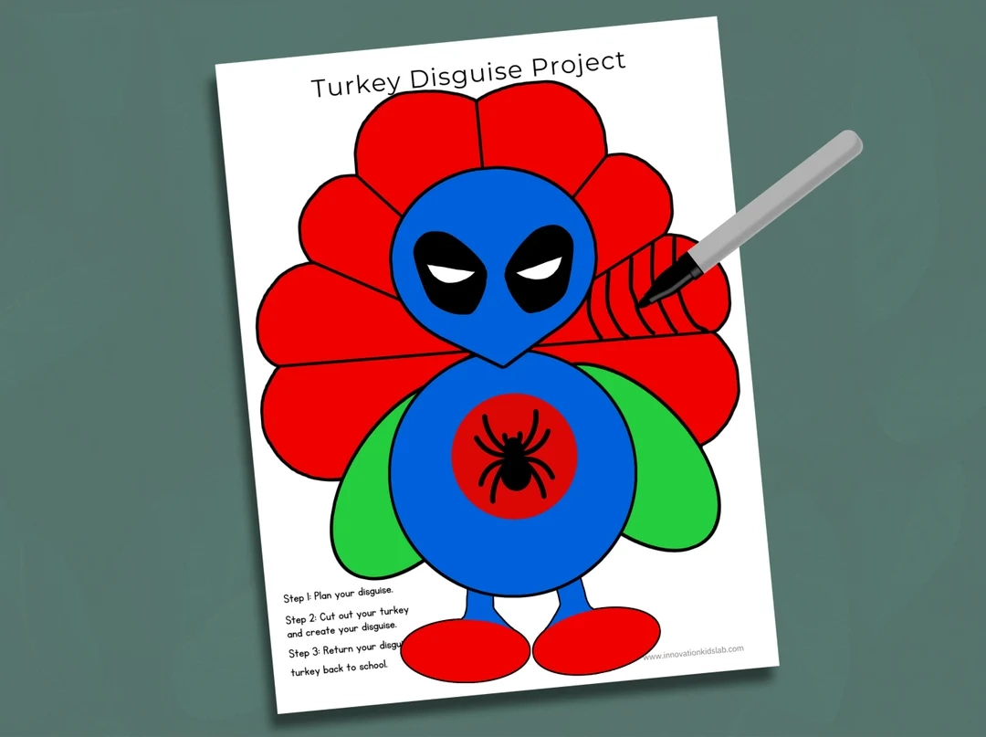 spiderman turkey disguise template