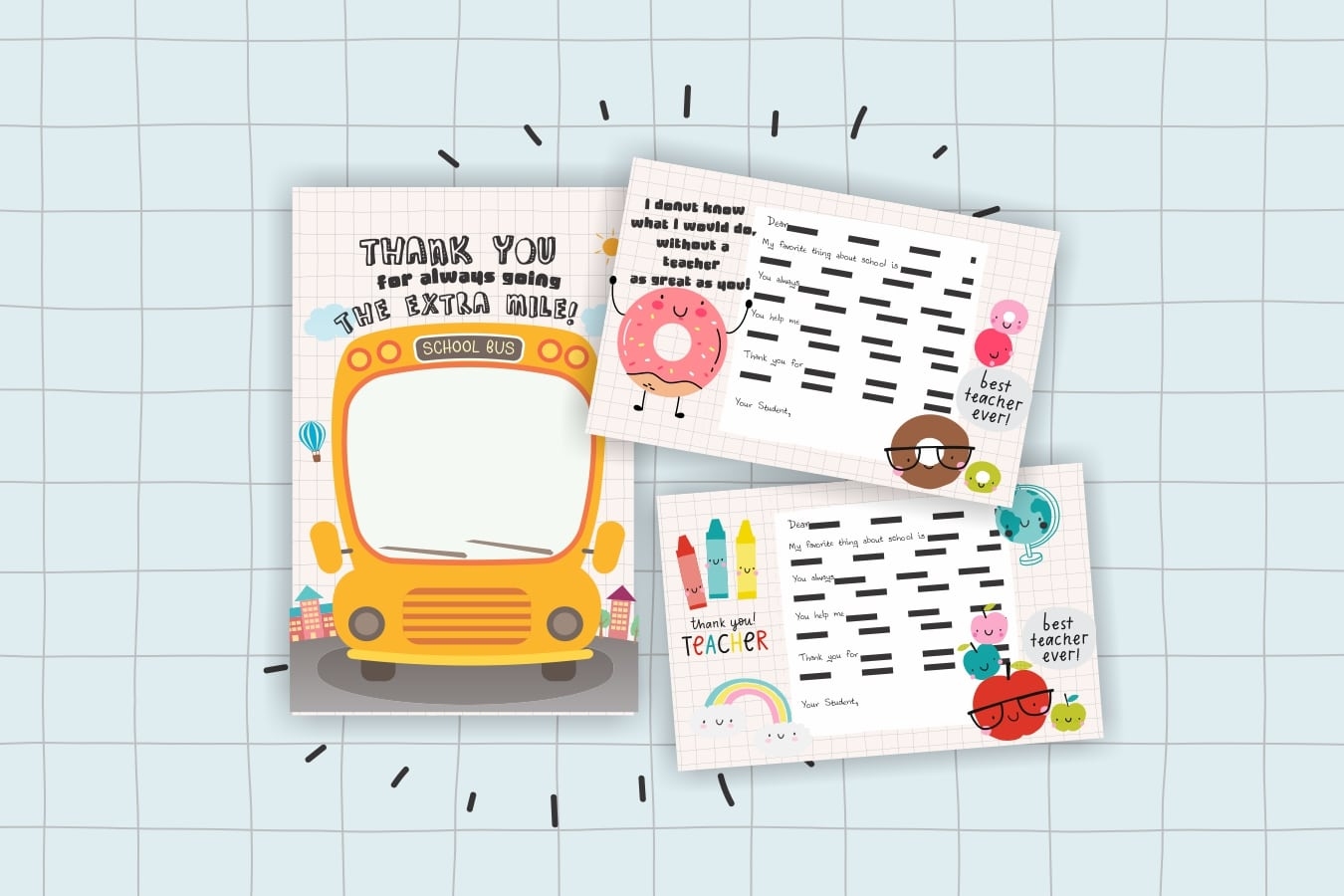 Teacher Bus Driver Thank You Cards Free Download