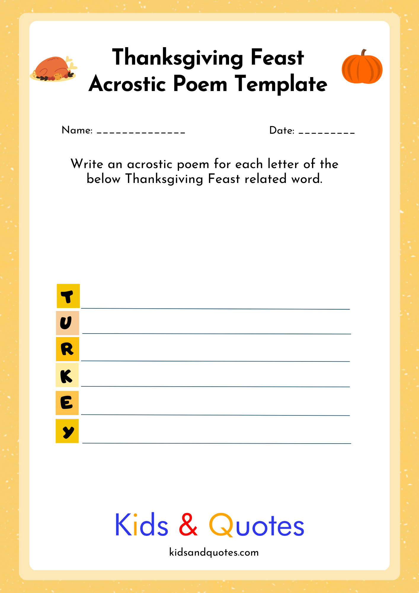 Thanksgiving Acrostic Poem Templates Thanksgiving Acrostic Poem Templates