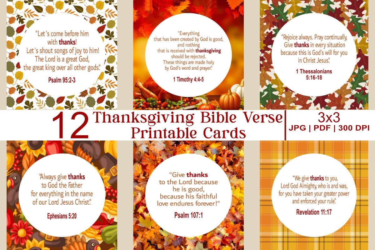 Thanksgiving Bible Verse Printable Cards Thanksgiving Bible Verse Printable Cards