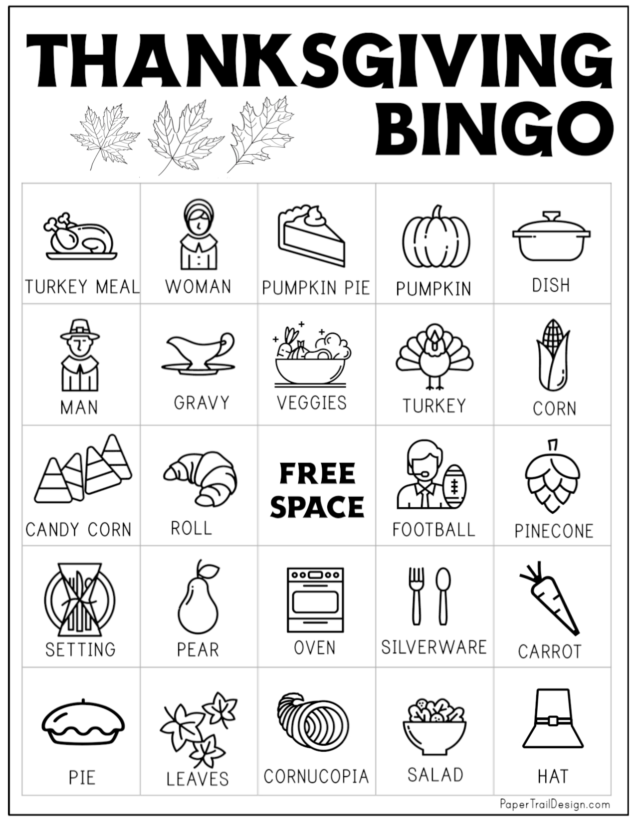 Thanksgiving Bingo Cards