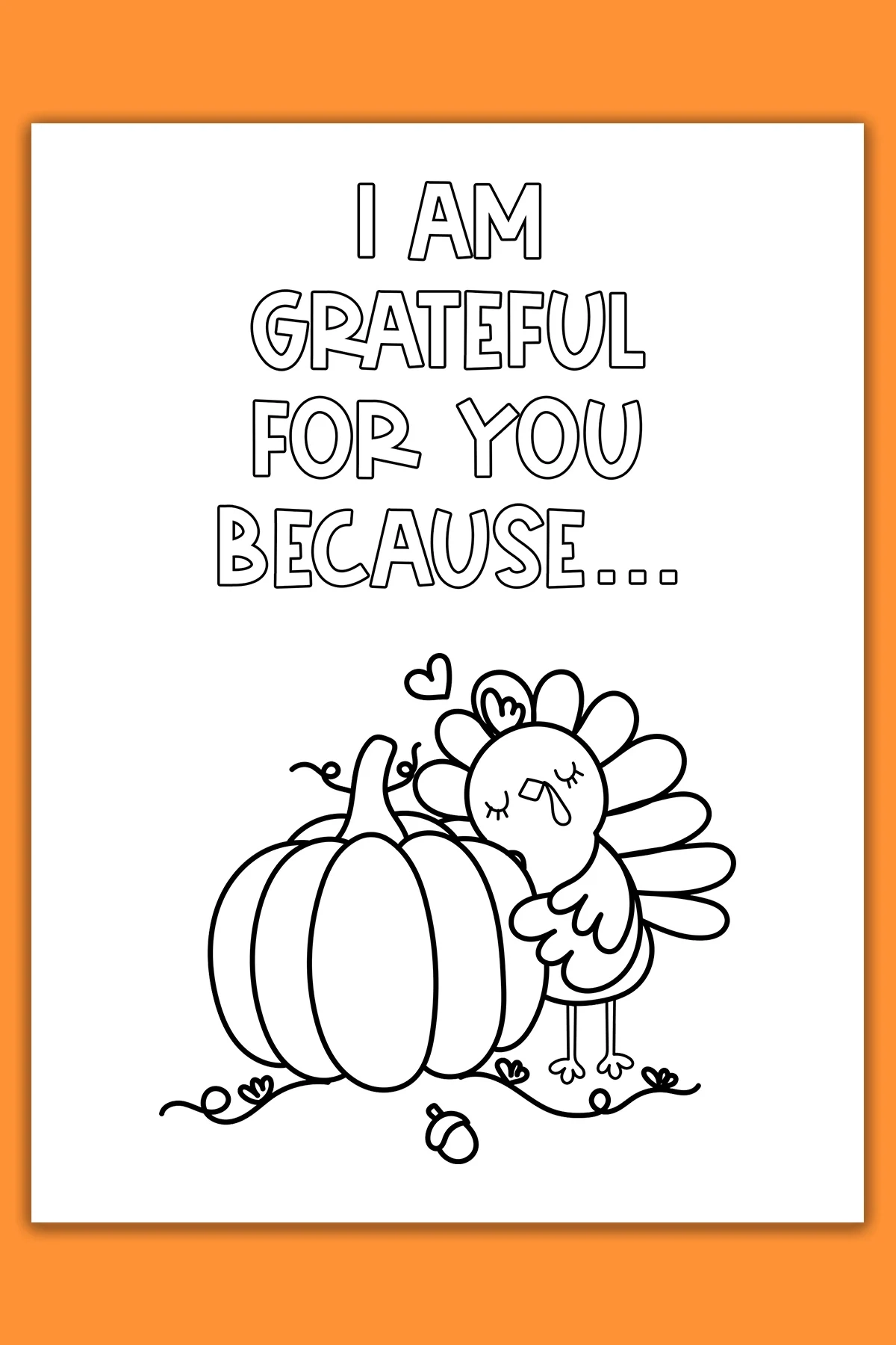 Thanksgiving Cards Coloring Pages Free