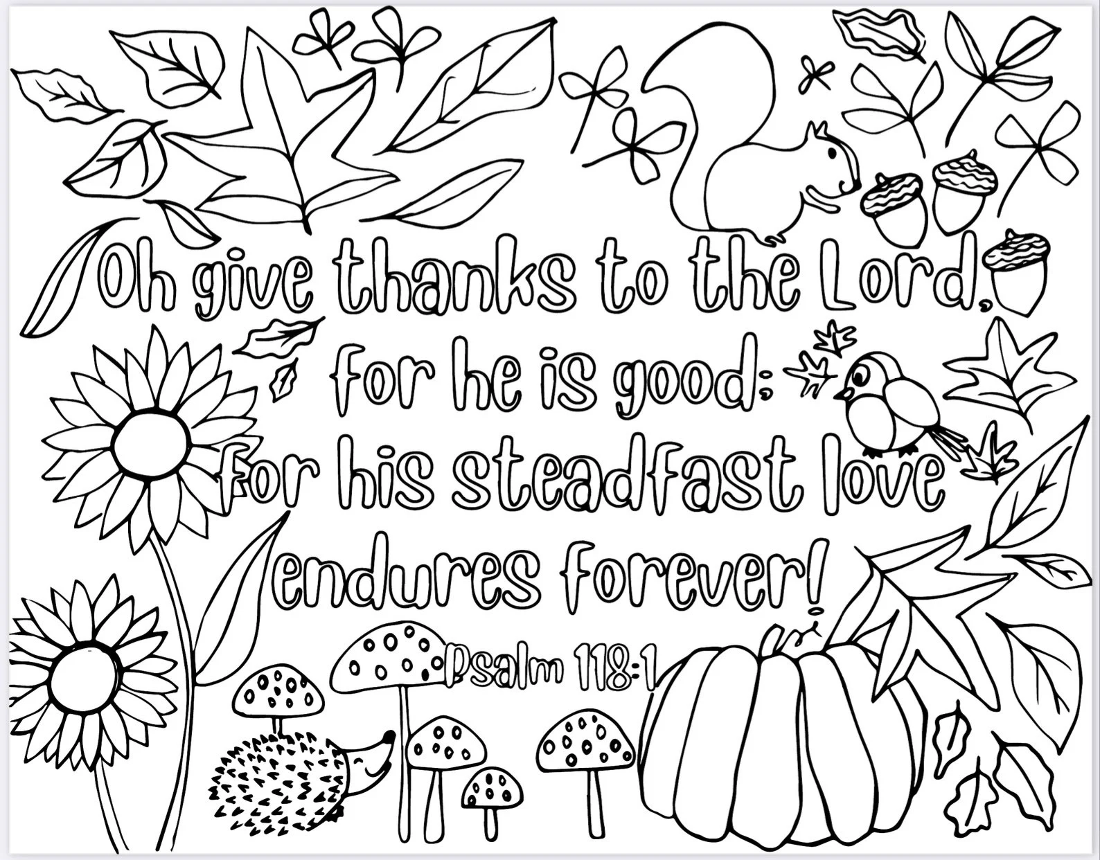 Thanksgiving Coloring Page Oh Give