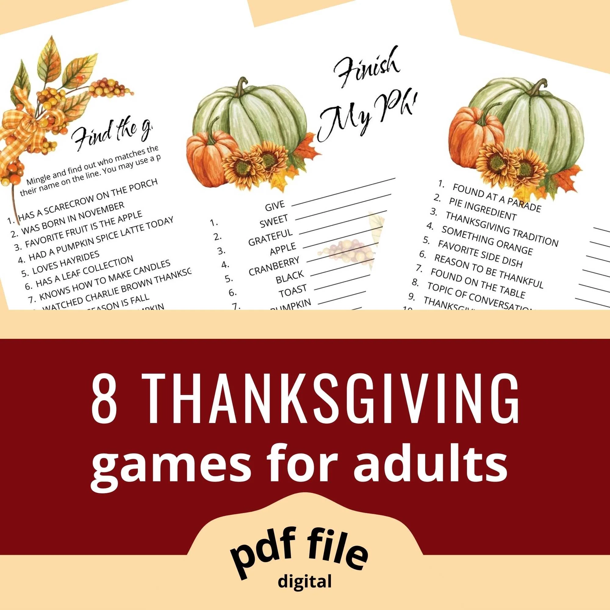 Thanksgiving Games Thanksgiving Games