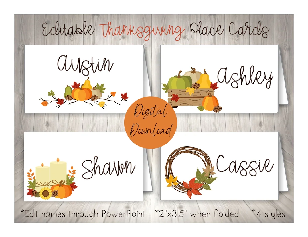 Thanksgiving Place Cards Thanksgiving Thanksgiving Place Cards Thanksgiving