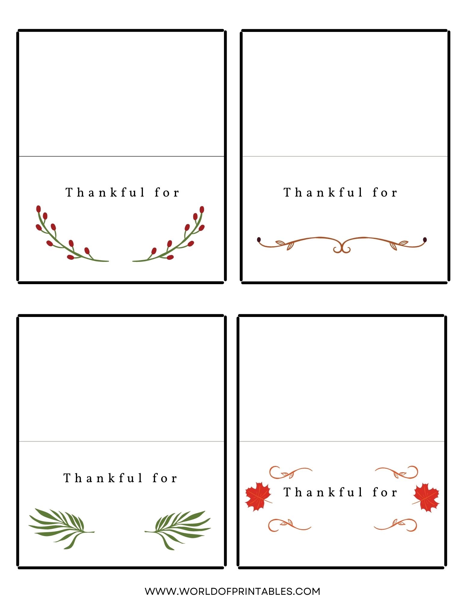 Thanksgiving Place Cards Thanksgiving Place Cards