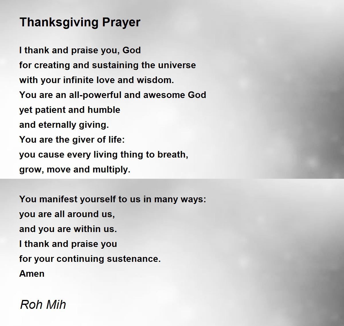 Thanksgiving Prayer 2 Thanksgiving Prayer 2