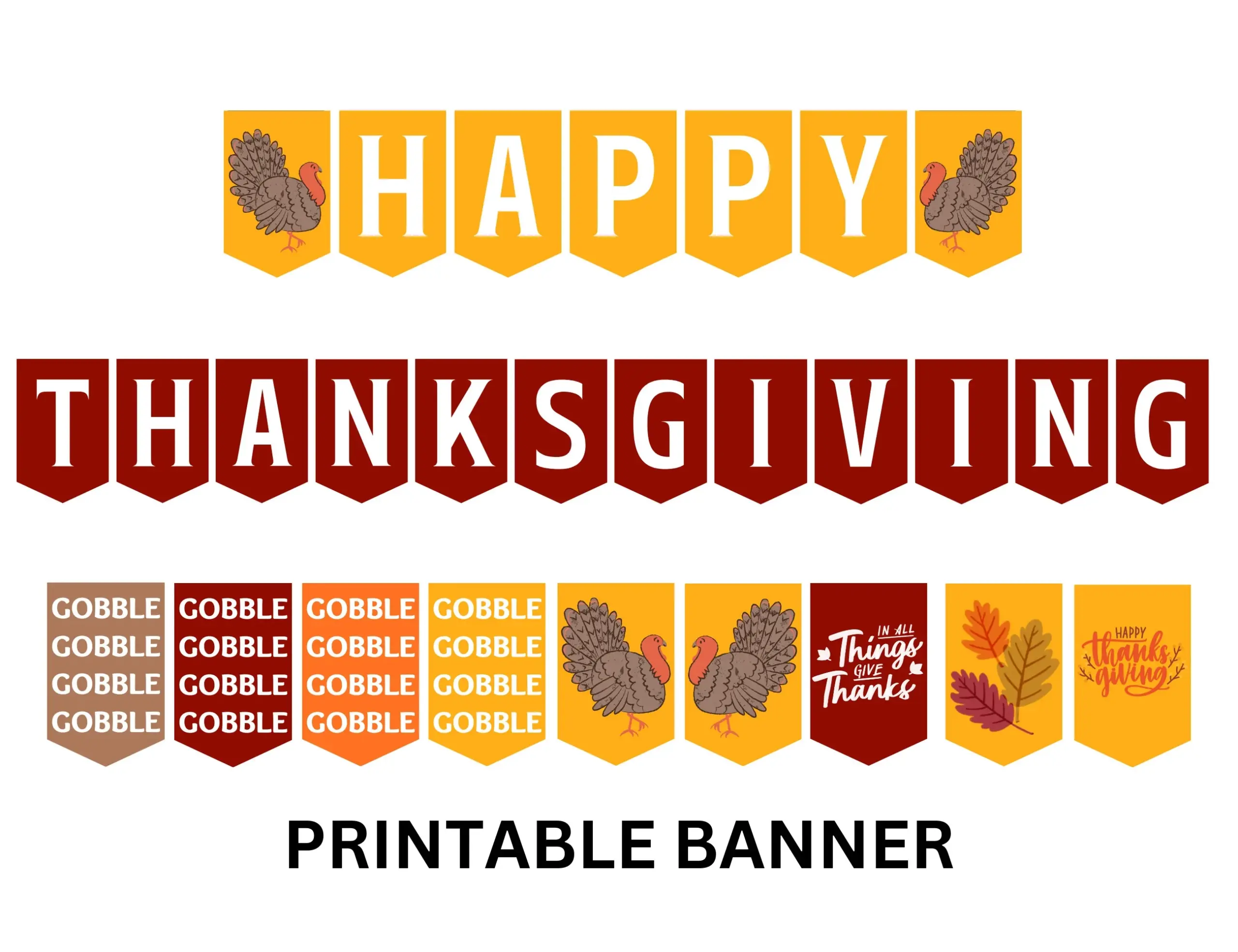 Thanksgiving Printable Banner Happy