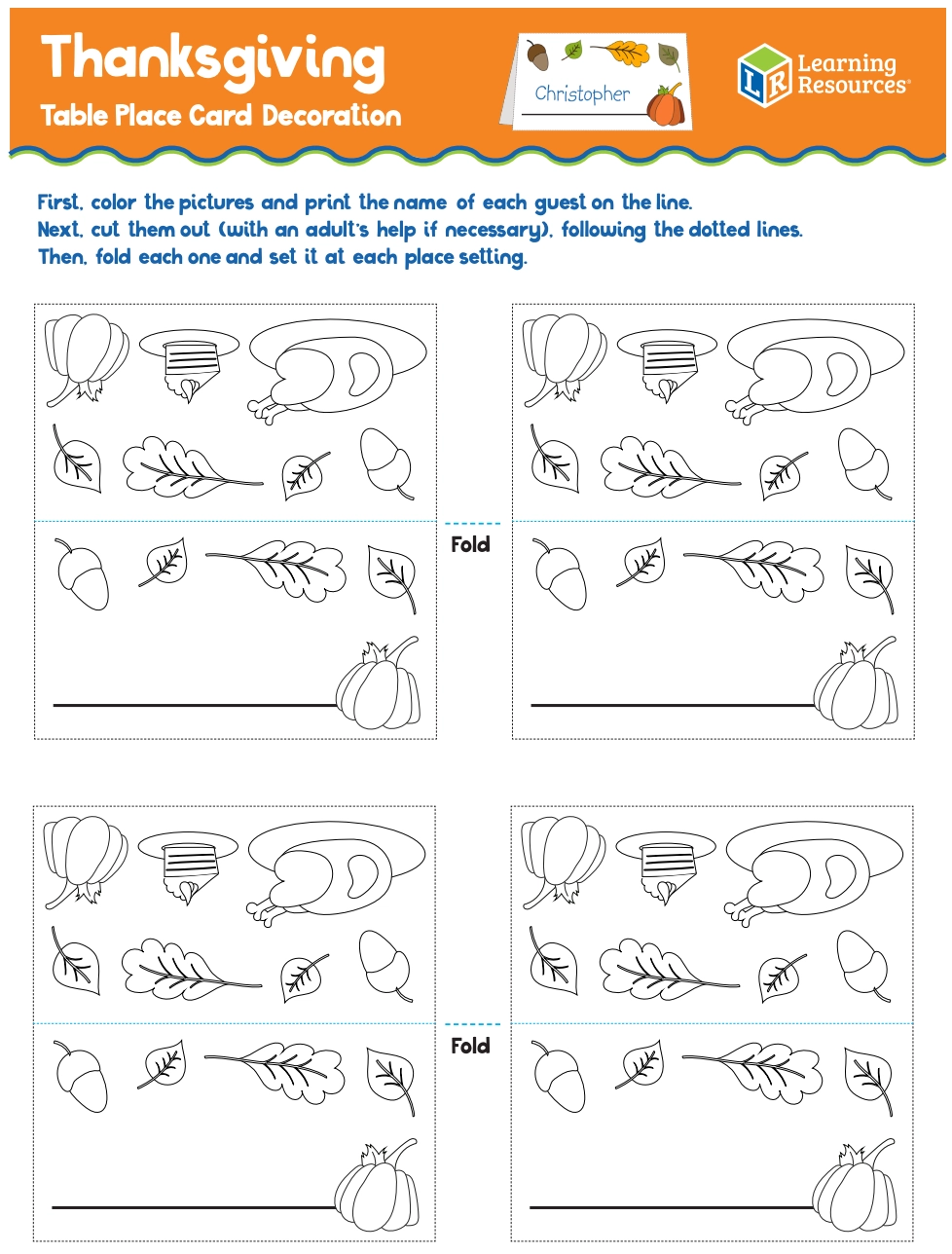 Thanksgiving Printable Make Table Place Card Decoration Thanksgiving Printable Make Table Place Card Decoration