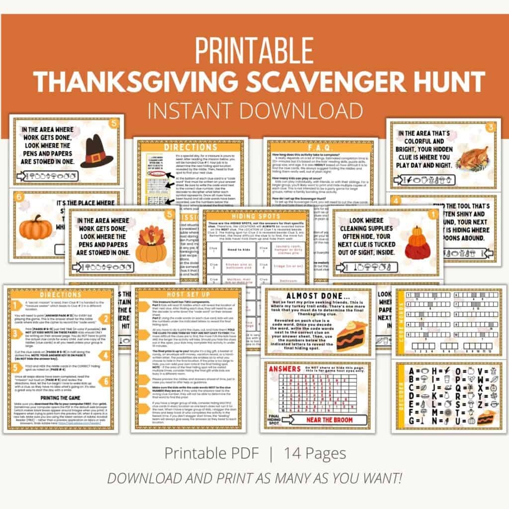 Thanksgiving Scavenger Hunt