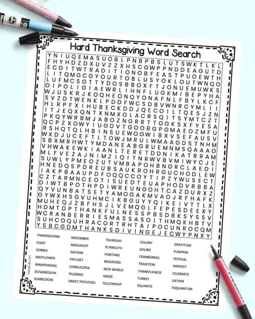 Thanksgiving Word Search Hard Printable Thanksgiving Word Search Hard Printable